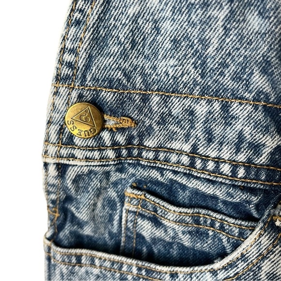 Vintage Guess Kids Size Medium Acid Wash Retro 80’s Denim Jean Overalls - Picture 5 of 12